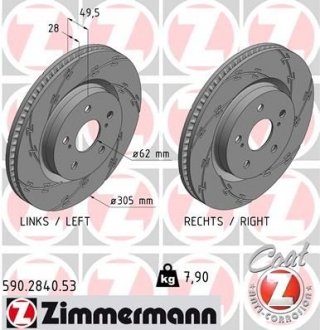 Диск гальмівний ZIMMERMANN 590.2840.53