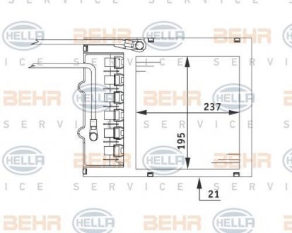 Радіатор пічки HELLA 8FH 351 311-151