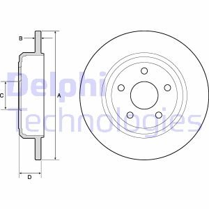 JEEP Диск гальмівний задній Grand Cherokee (17&quot;) Delphi BG4772C