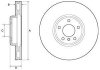 Диск тормозной (передний) BMW 5 (F10/F11)/6 (F12/F13)/7 (F01-F04) 10- (348x36) (R) Delphi BG9156C (фото 1)