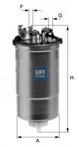 Фильтр топливный Skoda Fabia 1.4/1.9TDI 00- UFI 24.428.00 (фото 1)