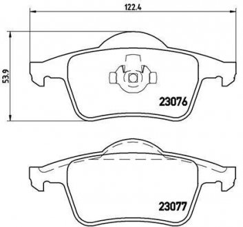 Колодки тормозные (задние) Volvo S60 00-10/S70 97-00/S80 98-06/V70 95-08/XC70 Cross Country 97-07 BREMBO P86014