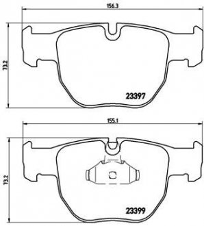 Колодки тормозные (передние) Range Rover III 02-12 BREMBO P44012 (фото 1)