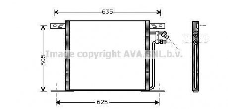 Радиатор кондиционера MB Vito (W638) -03 AVA COOLING MS5220 (фото 1)