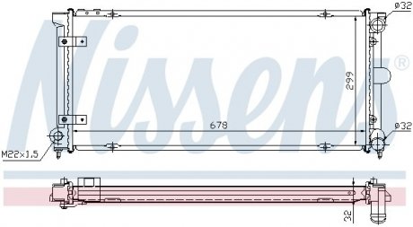 Радиатор охлаждения Seat Toledo 1.6i/1.8i/1.9D/2.0i 91-99 NISSENS 640041