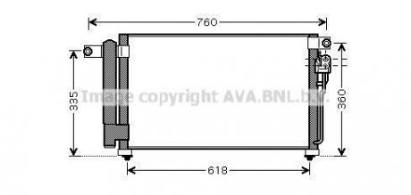 Радиатор кондиционера Kia Rio 1.4/1.6 05-11 AVA COOLING KA5081D (фото 1)