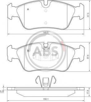 Колодки тормозные (передние) BMW 1 (E87)/ 3 (E90) 04-11 A.B.S. 37436 (фото 1)