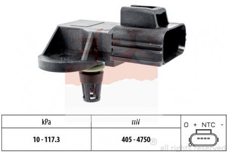 Датчик тиску і температури VOLVO S40/V50, FORD C-Max, S-Max, Focus 1,8/2,0 04-, Mondeo 1,8/2,0 00-. EPS 1.993.100 (фото 1)