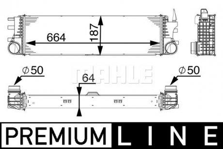 Радіатор інтеркулера MB Vito (W447) 14- MAHLE / KNECHT CI 180 000P