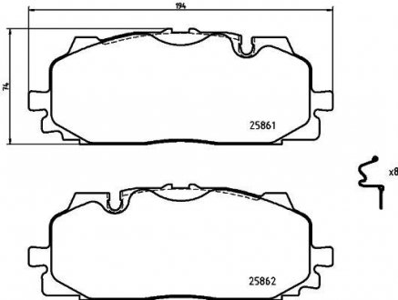 Колодки гальмівні передні Audi A5/Q7 2.0-3.0 D 15- BREMBO P85165 (фото 1)