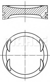 Поршень з кільцями VAG 77,01 1,6i 16V ATN/AUS/AZD (Mahle) MAHLE / KNECHT 030 99 02