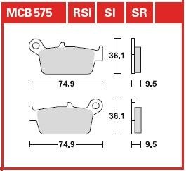 Гальмівні колодки TRW MCB575