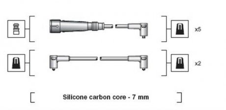 VW дроти високого напруги (7шт.) AUDI A100/A200 2,0-2,3 -94 MAGNETI MARELLI MSK1047