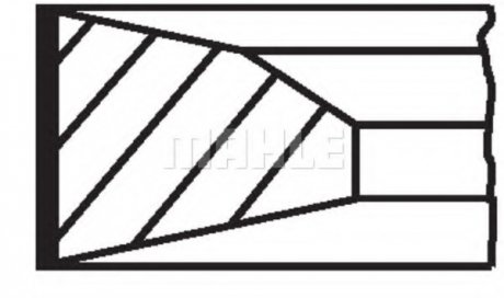 Кільця поршневі (1cyl). VOLVO/RVI D11C330/370/410 DXI11 123.00 (3.5-2.5-3) MAHLE / KNECHT 209 73 N0