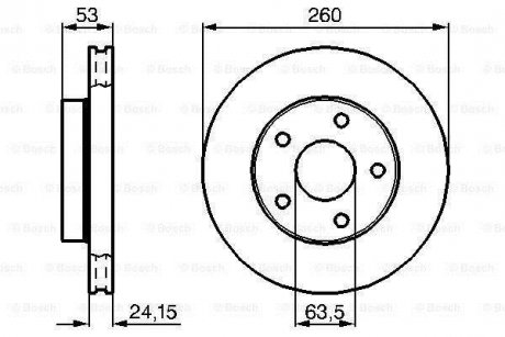 FORD диск гальмівний Scorpio 85- (вентильований) BOSCH 0986478195