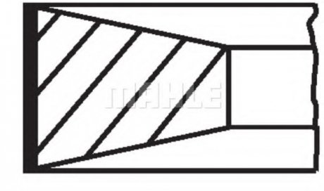 Кільця поршневі (1cyl). RVI MAHLE / KNECHT 209 53 V0