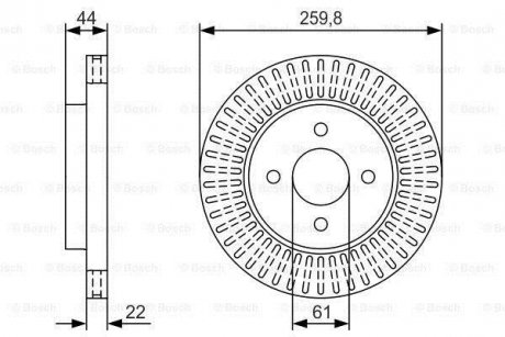 Гальмівний диск пер. NISSAN Versa II -20 BOSCH 0986479U02 (фото 1)