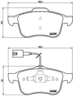 Комплект гальмівних колодок з 4 шт. дисків BREMBO P23103 (фото 1)