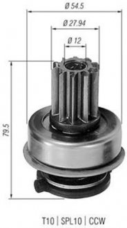 ,бендикс (z=10) VW T4 1,9/2,5D, Passat 1,6/1,9D [940113020199] MAGNETI MARELLI AMB0199