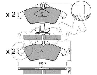 DB гальмівні колодки перед Sprinter 208-314, Vito 108-114 VW LT 96- CIFAM 822-256-1 (фото 1)