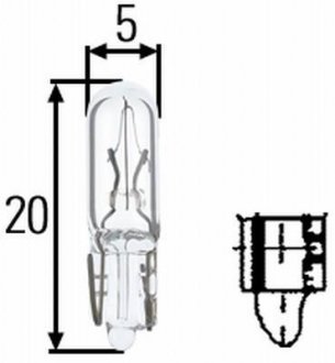 W1,2W 24V1,2W автолампа безцокольна 24V 1.2W HELLA 8GP 002 095-241