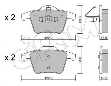 VOLVO гальмівні колодки задні XC90 02- CIFAM 822-688-0 (фото 1)
