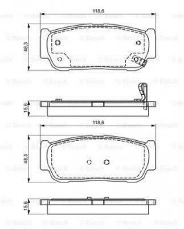 Колодки гальмівні дискові SSANG YONG Kyron/Rexton/Rodius "R "05>> BOSCH 0986495315 (фото 1)