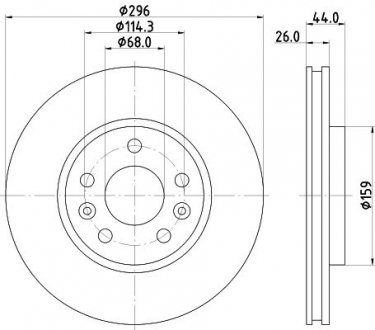 RENAULT Гальмівний диск передн. MEGANE 1.6 16-, TALISMAN 1.6 15- HELLA 8DD 355 131-871 (фото 1)