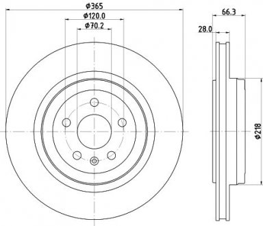 TESLA гальм. диск задн. MODEL S 14-, MODEL X 16- HELLA 8DD 355 132-901