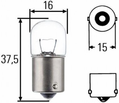 R5W 24V 5W автолампа HD (збільшений ресурс!) HELLA 8GA 002 071-261