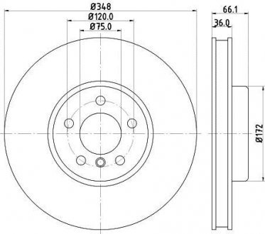 BMW Диск тормозной перед.лів.F10,6,7F01 10- HELLA 8DD 355 119-261