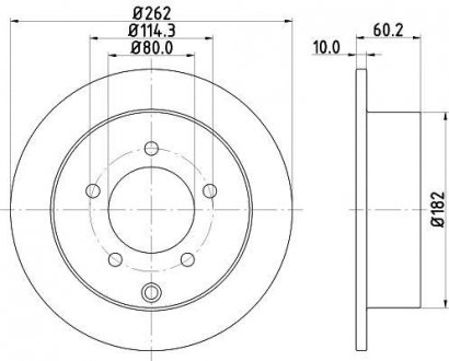 MITSUBISHI Тормозной диск задн.Lancer 08- HELLA 8DD 355 119-181