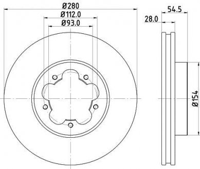 FORD Диск тормозной передний Transit 06- HELLA 8DD 355 113-261 (фото 1)