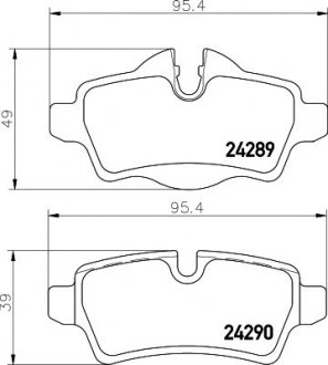 MINI Колодки гальмівні задні R56, R57 HELLA 8DB 355 031-791