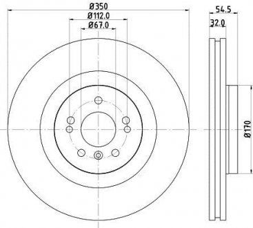 DB Тормозной диск вентил. W164, W251 HELLA 8DD 355 113-191
