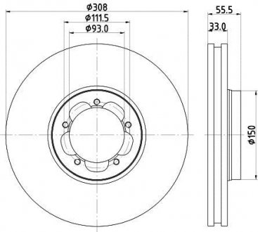 FORD диск гальм. передн. TRANSIT 15- HELLA 8DD 355 123-131 (фото 1)
