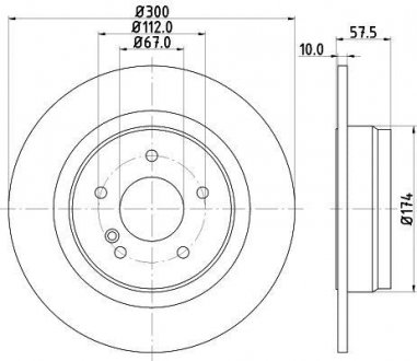 DB диск гальмівний задн.W204 HELLA 8DD 355 114-211