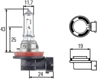 H11 24V 70W автолампа HELLA 8GH 008 358-241