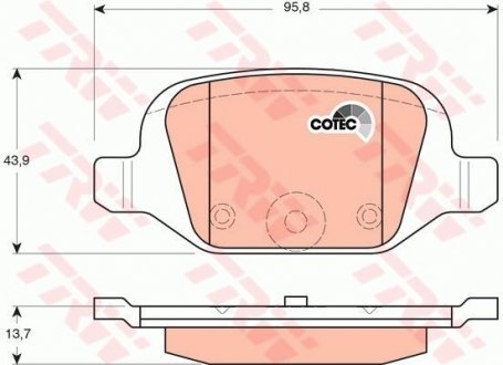 Гальмівні колодки дискові FIAT Panda/Punto TRW GDB1384 (фото 1)