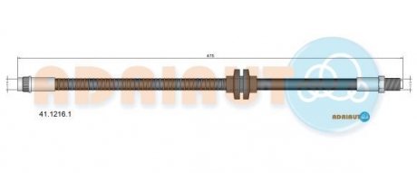 RENAULT шланг гальмівний передн.L=475mm Megane 02-, Scenic 03-, Grand Scenic 04- ADRIAUTO 41.1216.1 (фото 1)