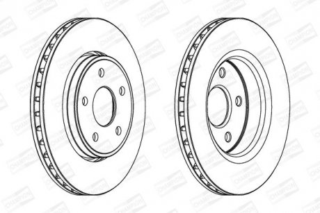 JEEP диск гальмівний передн.Grand Cherokee 3.0 CRD 06- CHAMPION 562854CH-1