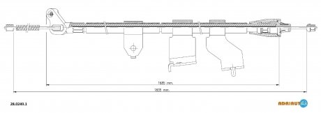 NISSAN трос ручного гальма лів. Qasqai+2 07- ADRIAUTO 28.0249.1 (фото 1)