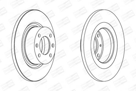 CITROEN гальмівний диск задній C5 01-08 CHAMPION 562189CH (фото 1)
