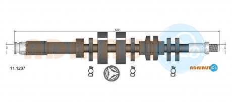 FIAT гальм.шланг передн.лів.Punto ADRIAUTO 11.1287 (фото 1)