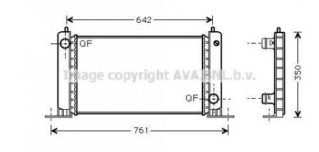 AVA FIAT Радіатор системи охолодження STILO 1.4 16V 2004-01-01 - 2006-11-01 AVA COOLING FTA2243