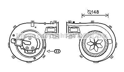 OPEL вентилятор салону Signum, Vectra C 02-, Fiar Croma 05- AVA COOLING OL8630 (фото 1)