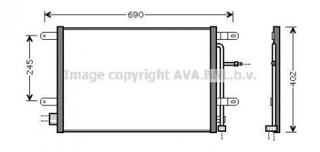 VW Радіатор кондиціонера Audi A4/6 1.6/3.0 00- AVA COOLING AI5238 (фото 1)