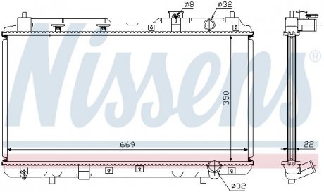 Радіатор охолоджування NISSENS 68101A (фото 1)