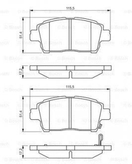 Колодки гальмівні (передні) Toyota Corolla 01-08/Prius 00-04/Yaris 99-05 BOSCH 0986495242