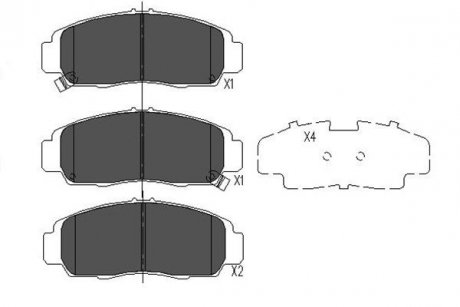 PARTS HONDA Гальмівні колодки передн.Civic 06-,FR-V, Legend 05- Stream 01- KAVO KBP-2052